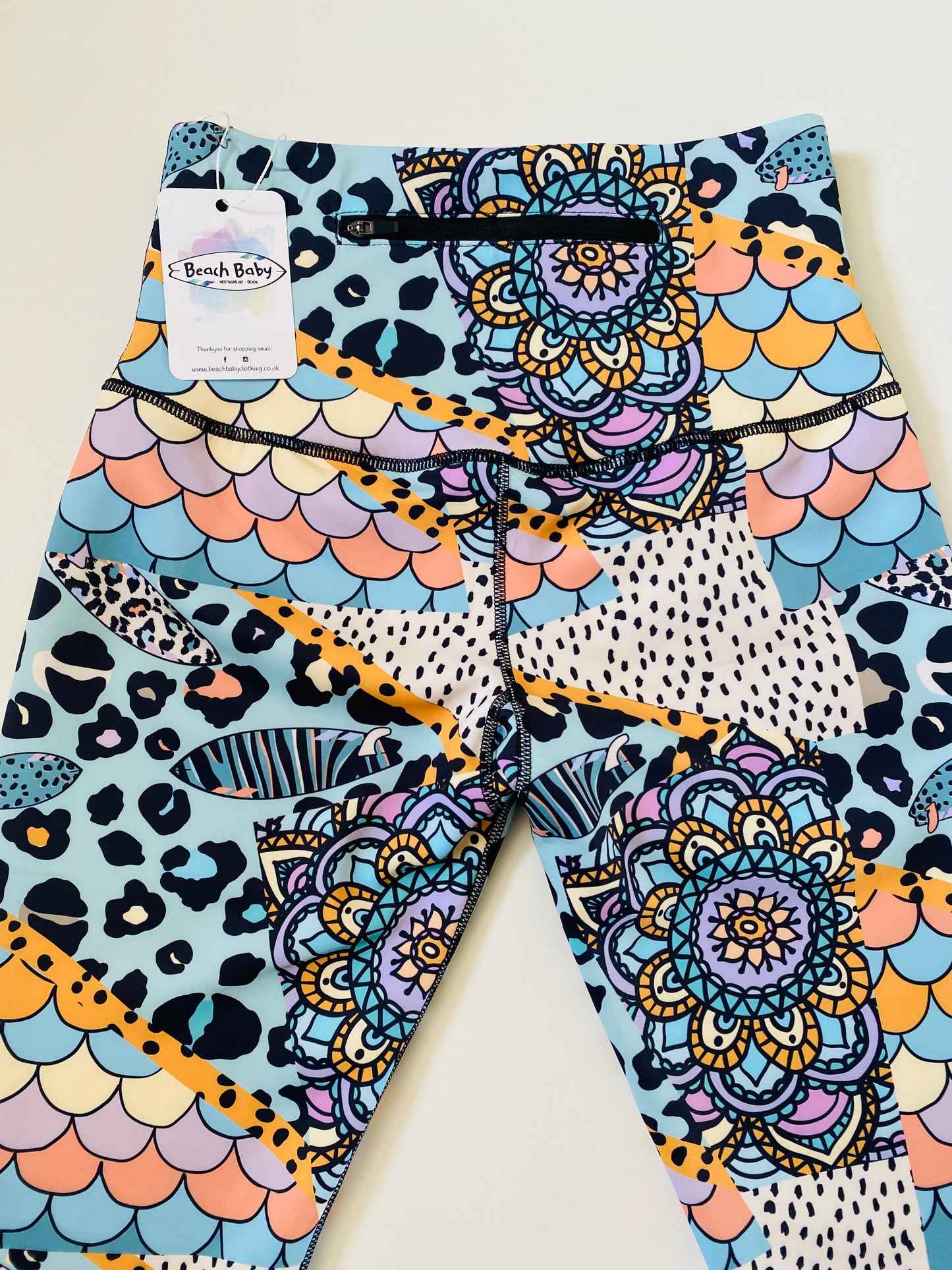 Adults Athletic Leggings - Beach Baby Splice