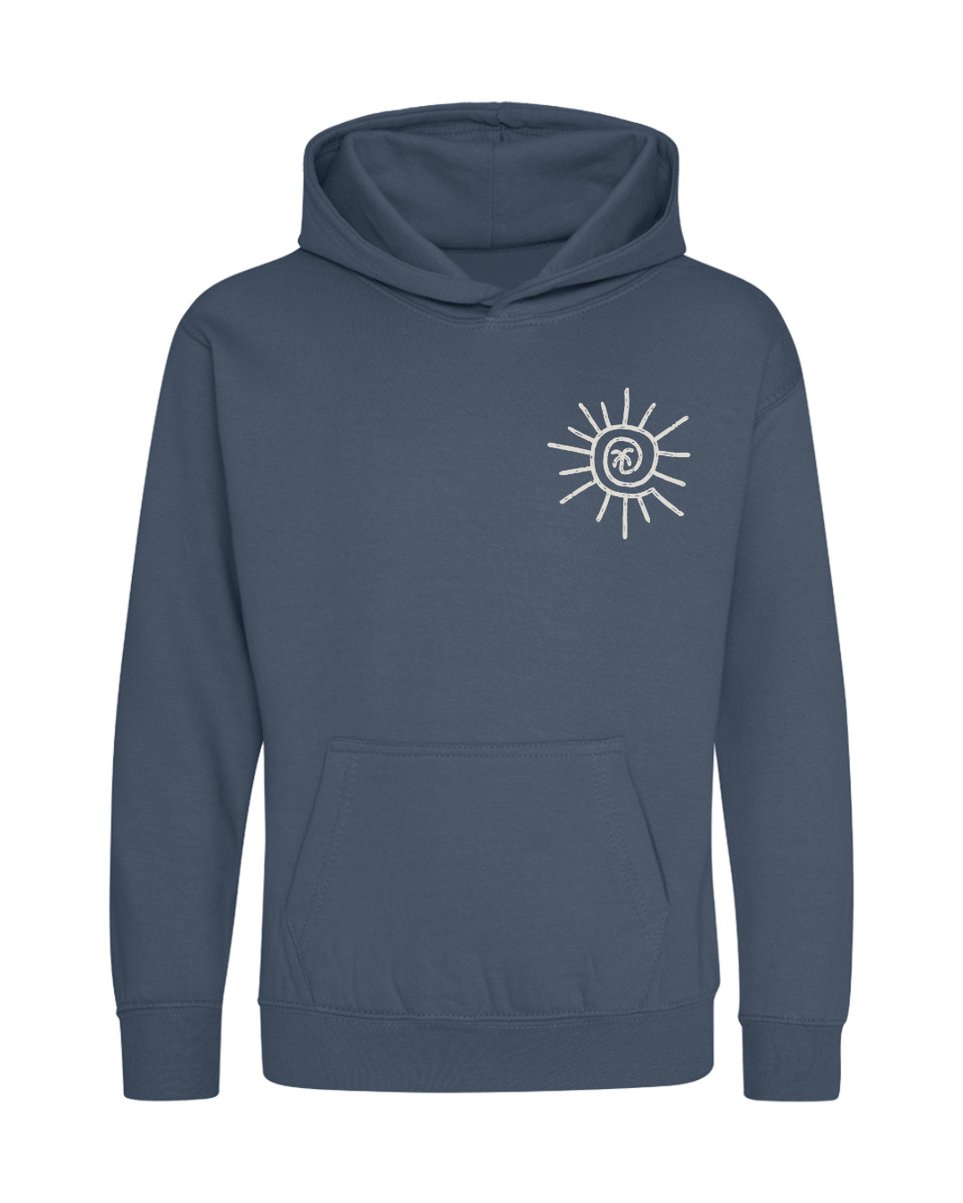 Sunshine Palm Tree Hoodie - Old Blue