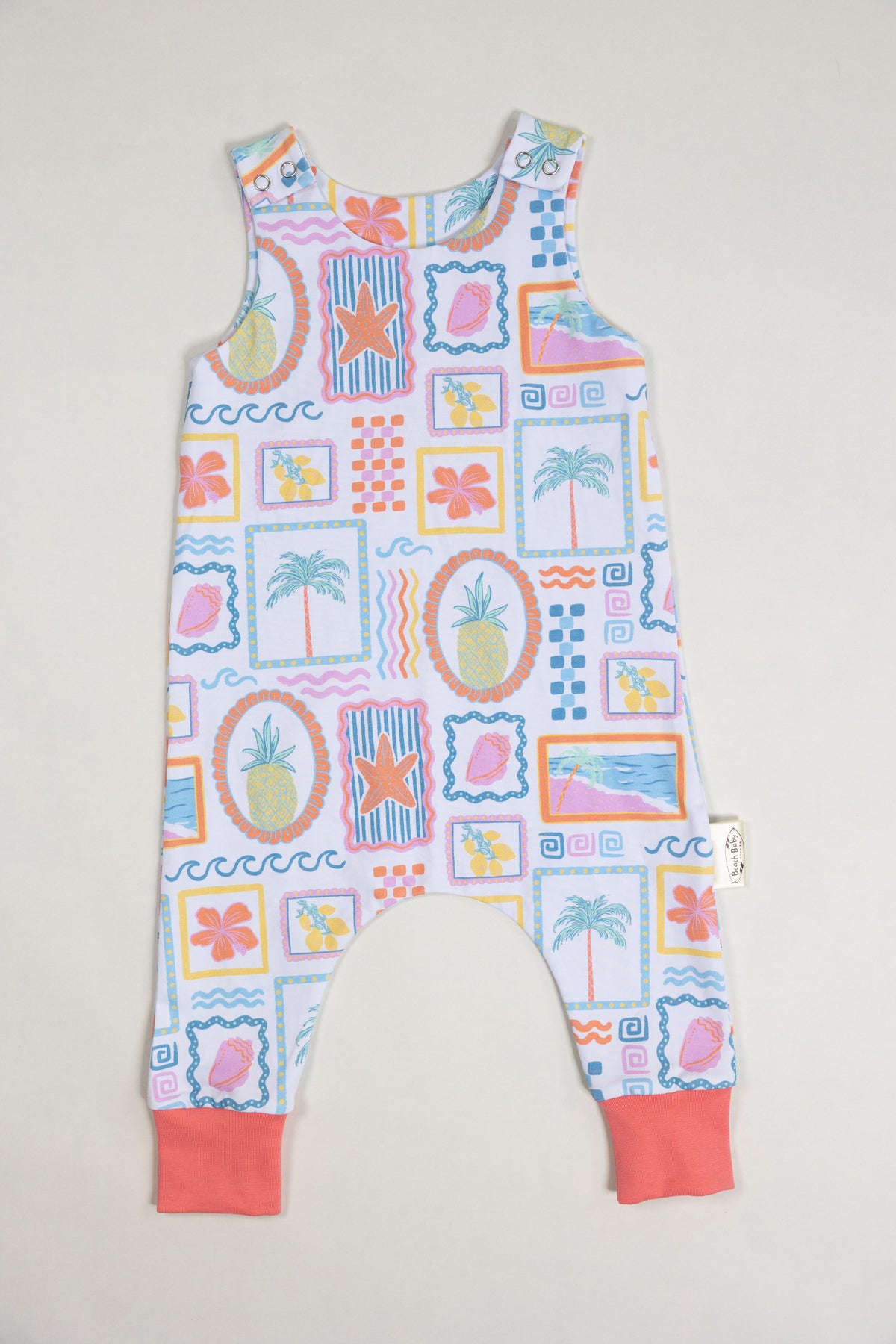Summer Stamps Romper - 6-12m