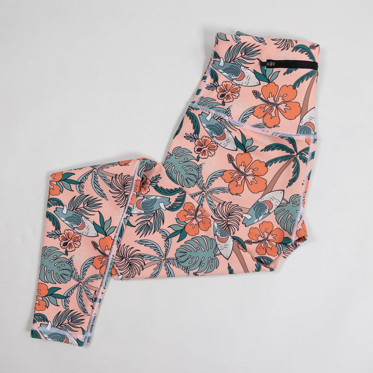 Ladies Hawaiian Coral Leggings - Size XS