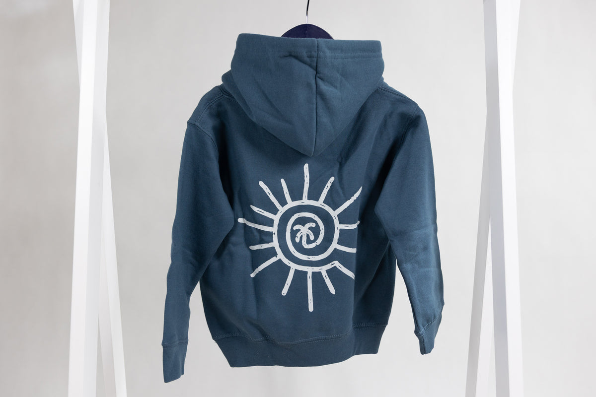Sunshine Palm Tree Hoodie - Old Blue