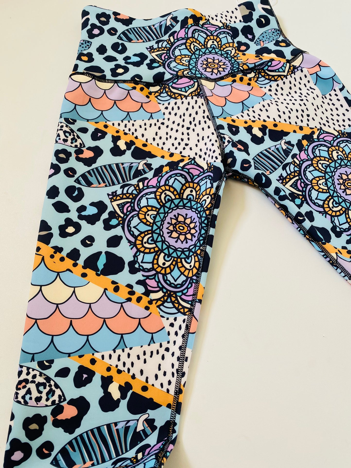Adults Athletic Leggings - Beach Baby Splice