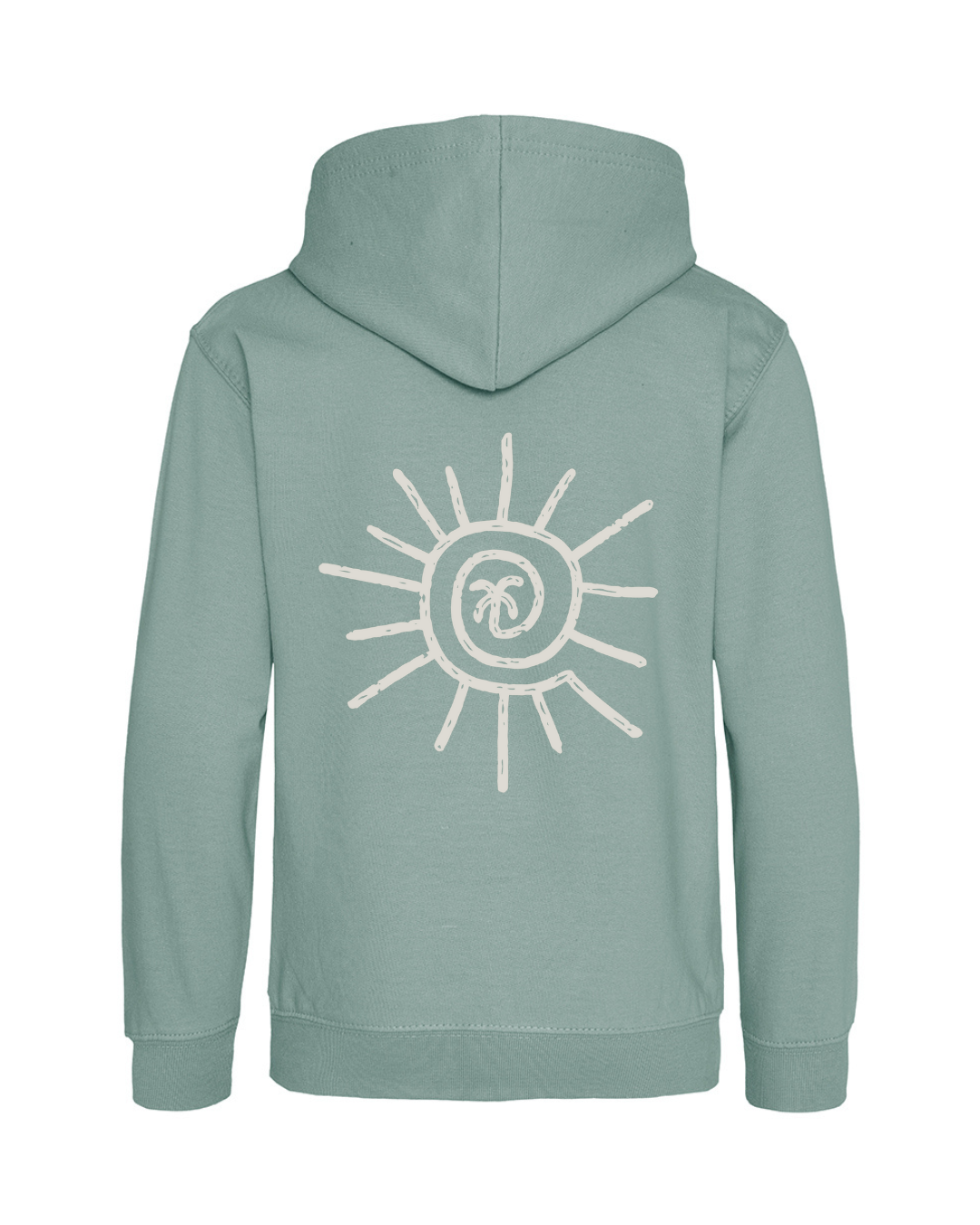 Sunshine Palm Tree Hoodie - Dusty. Green