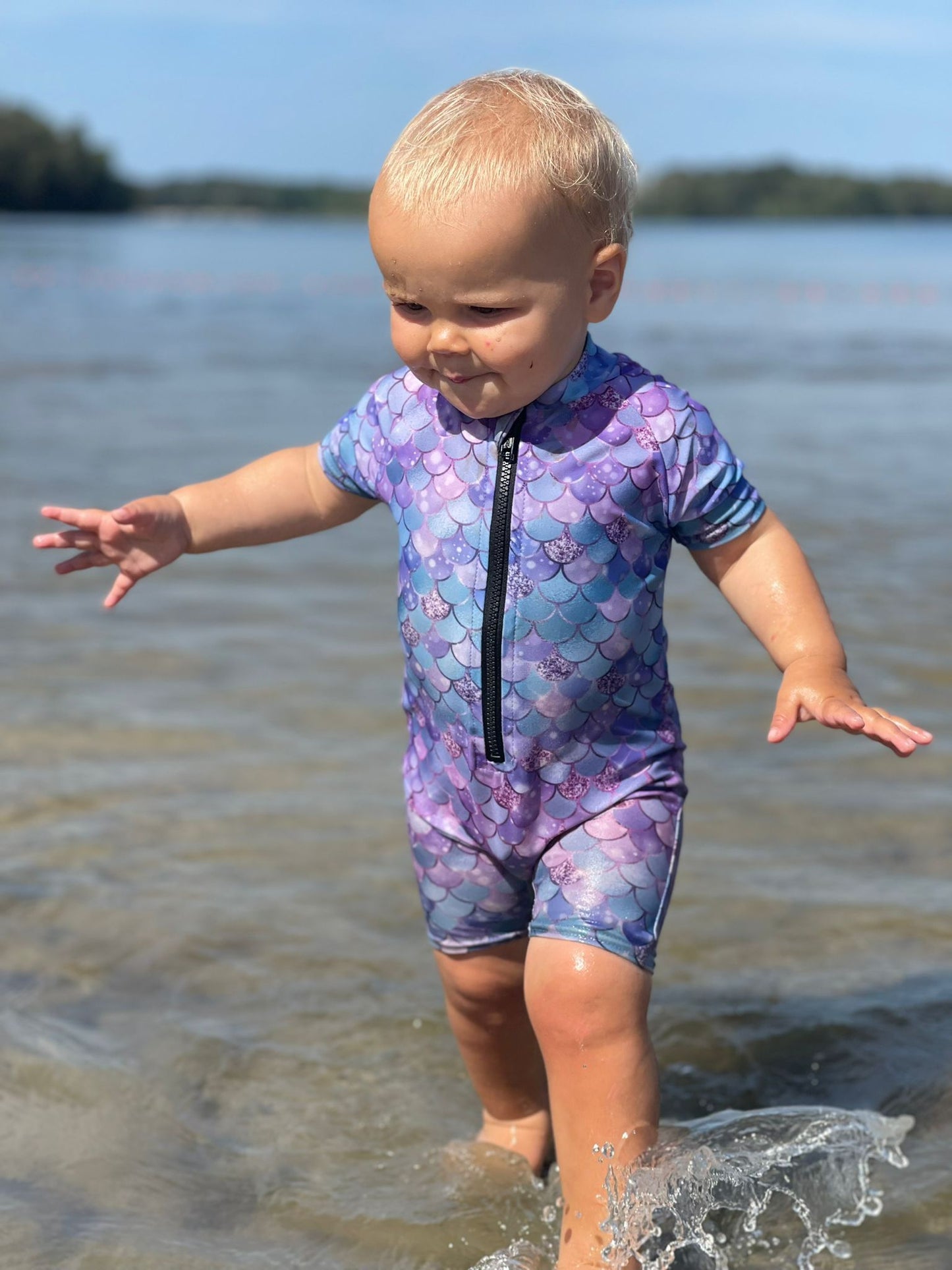 Zip Up Swim Suit - Underwater Mermaid