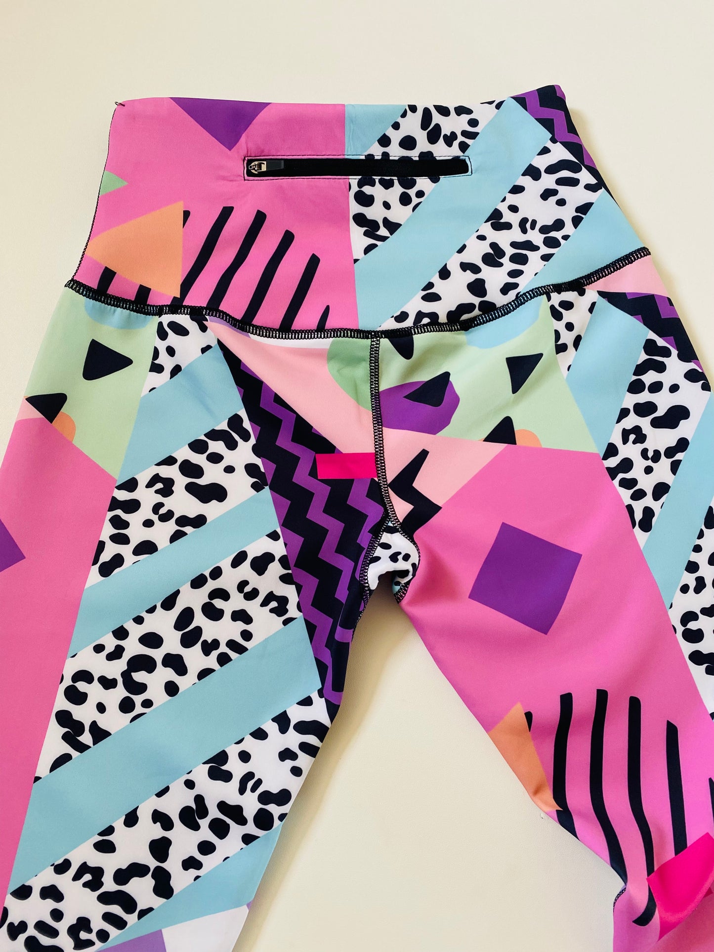 Adults Athletic Leggings - Retro Ski Splice