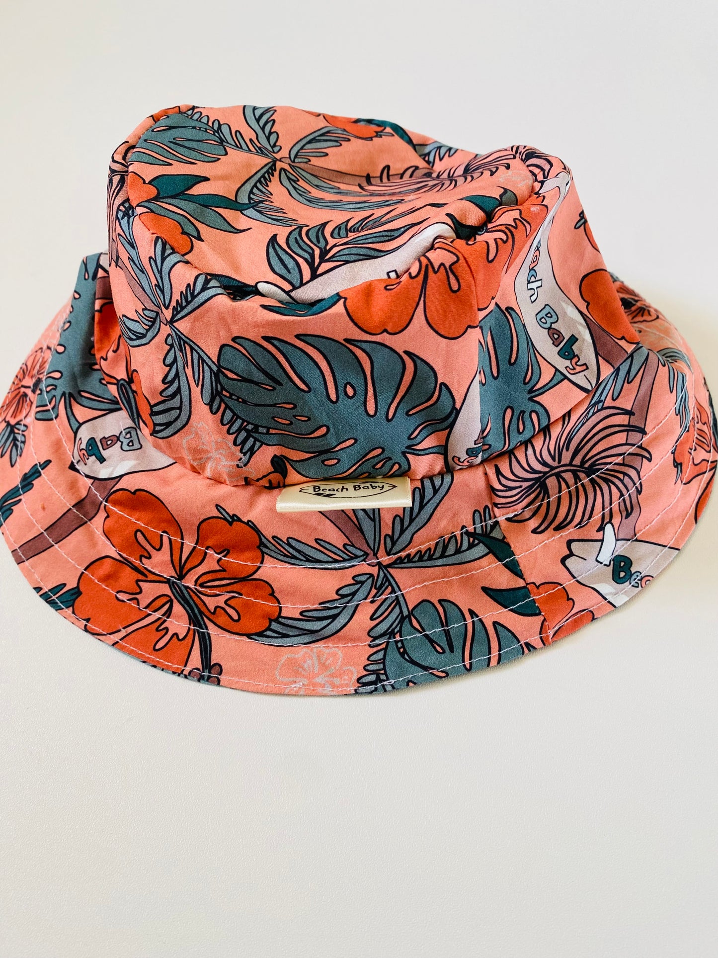 Reversible Bucket Hat - Hawaiian Teal / Hawaiian Coral