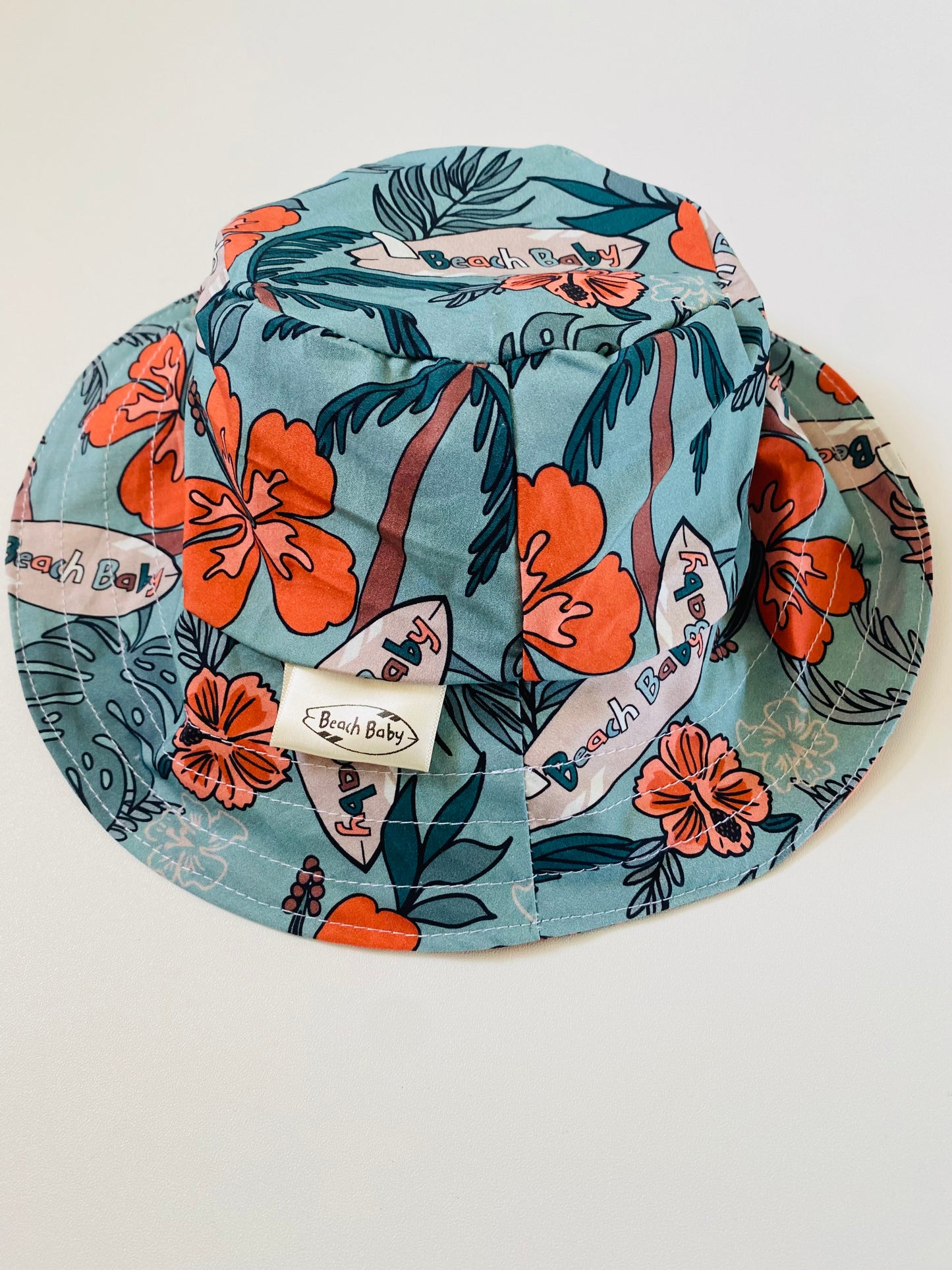 Reversible Bucket Hat - Hawaiian Teal / Hawaiian Coral