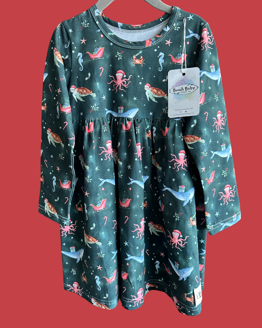 SEAsons Greetings Long Sleeve Dress