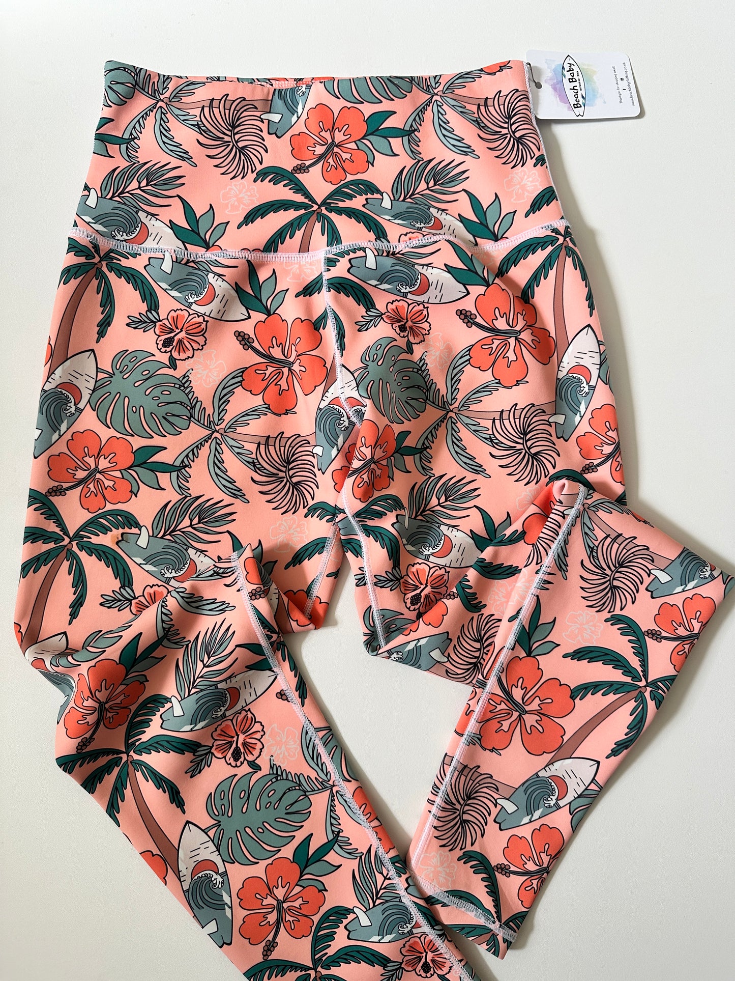 Ladies Hawaiian Coral Leggings - Size XS