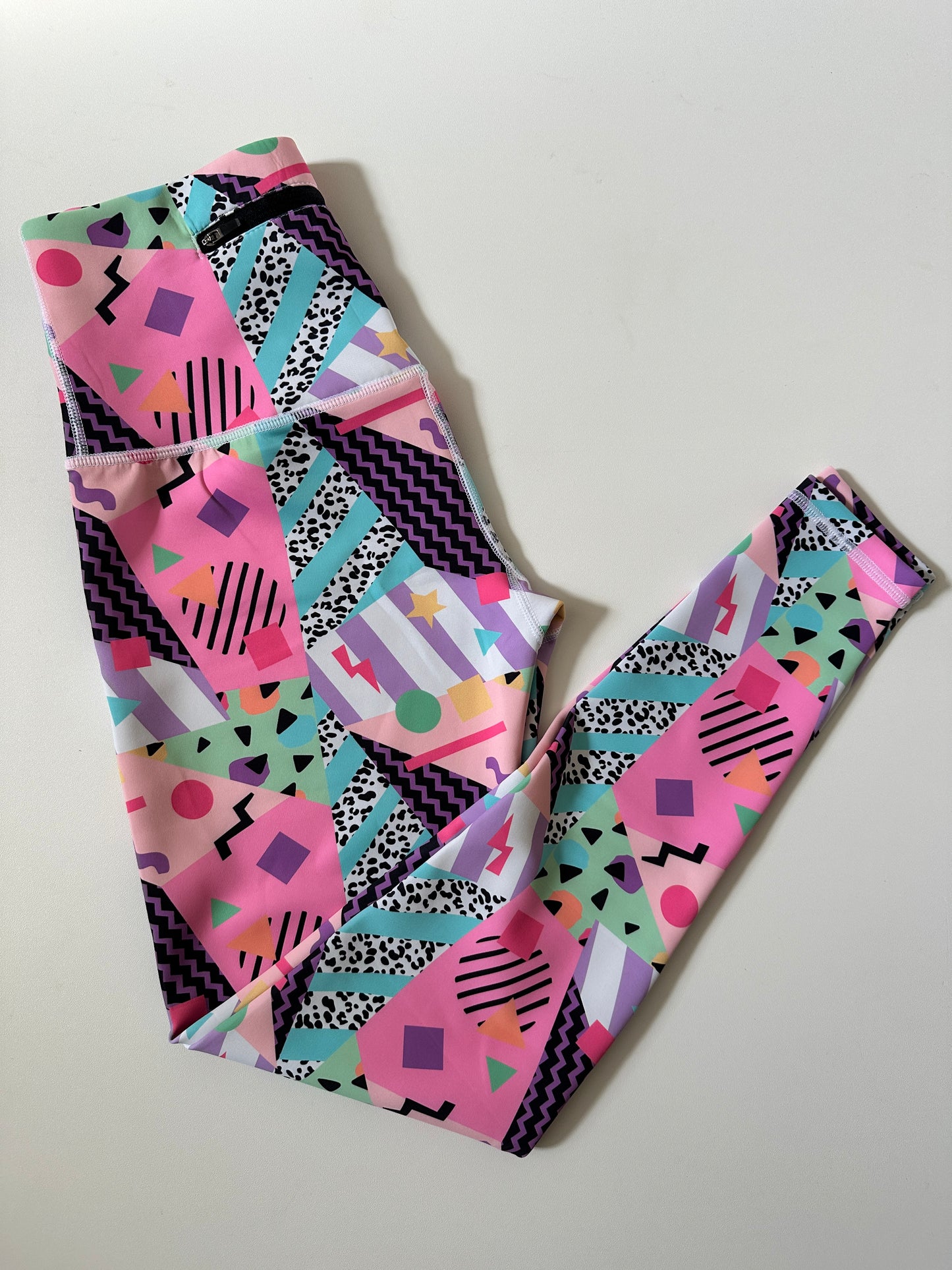 Ladies Retro Ski Splice Leggings - Size XS