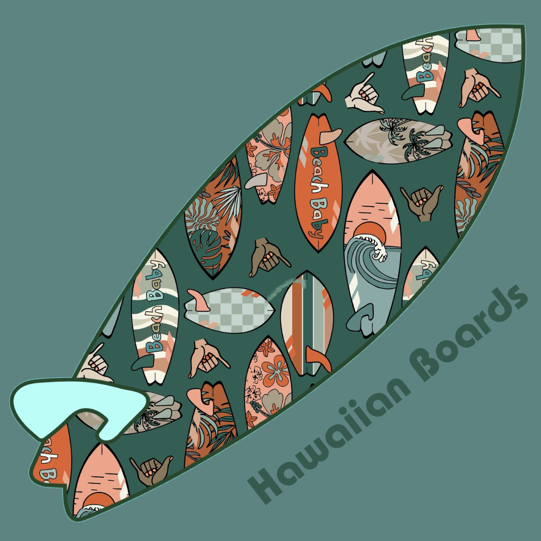 Hawaiian Surfboards - Petrol colourway