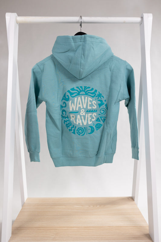 Waves & Raves Aztec - Seafoam Hoody (kids)
