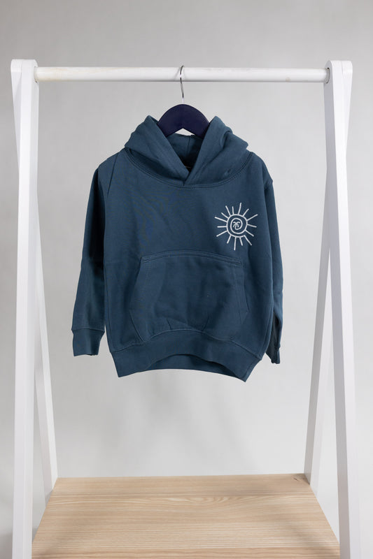 Sunshine Palm Tree Hoodie - Old Blue