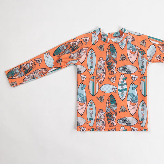 Rash Vest - Orange Hawaiian Surfboards