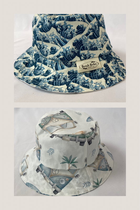 Reversible Bucket Hat - Stormy Seas / Campervans