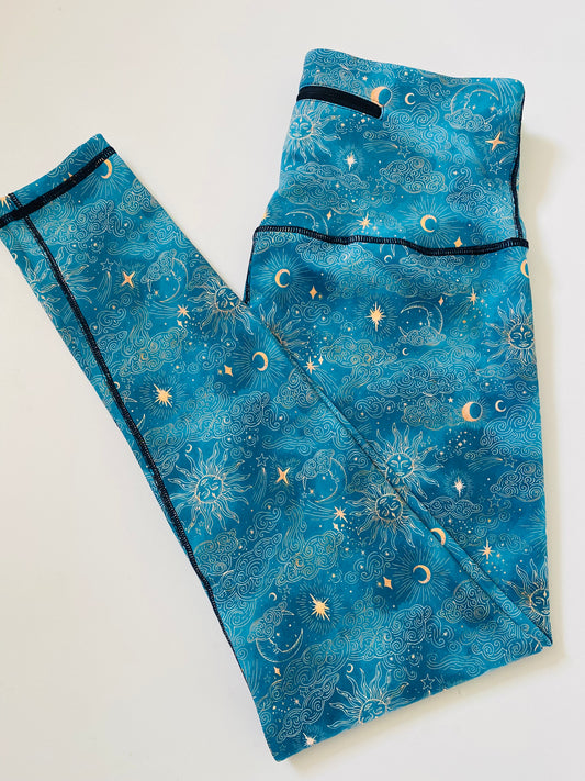 Adults Athletic Leggings - Mystic Skies - M (UK 12)