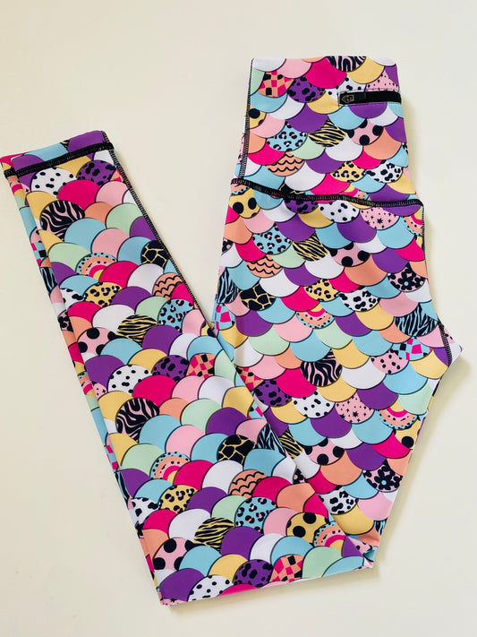 Adults Athletic Leggings - Mermaid Scales