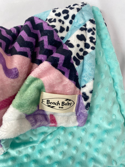 Retro Ski Splice Minky Blanket