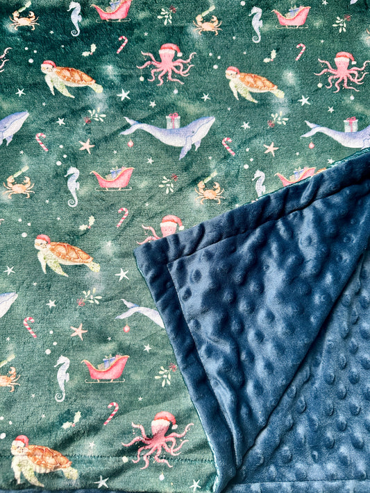 SEAsons Greetings Minky Blanket