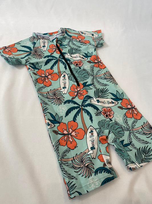 Zip Up Swimsuit - Hawaiian Teal