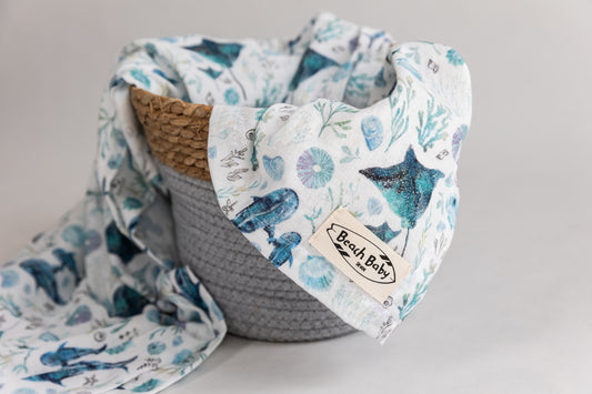 Sealife Parade Cotton Muslin Swaddle