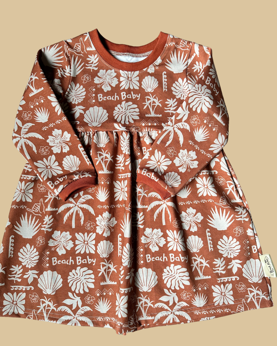 Abstract Design Long Sleeve Dress