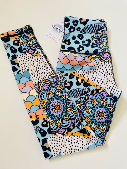 Adults Athletic Leggings - Beach Baby Splice