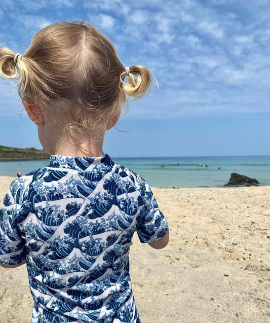 Zip Up Swim Suit - Stormy Seas