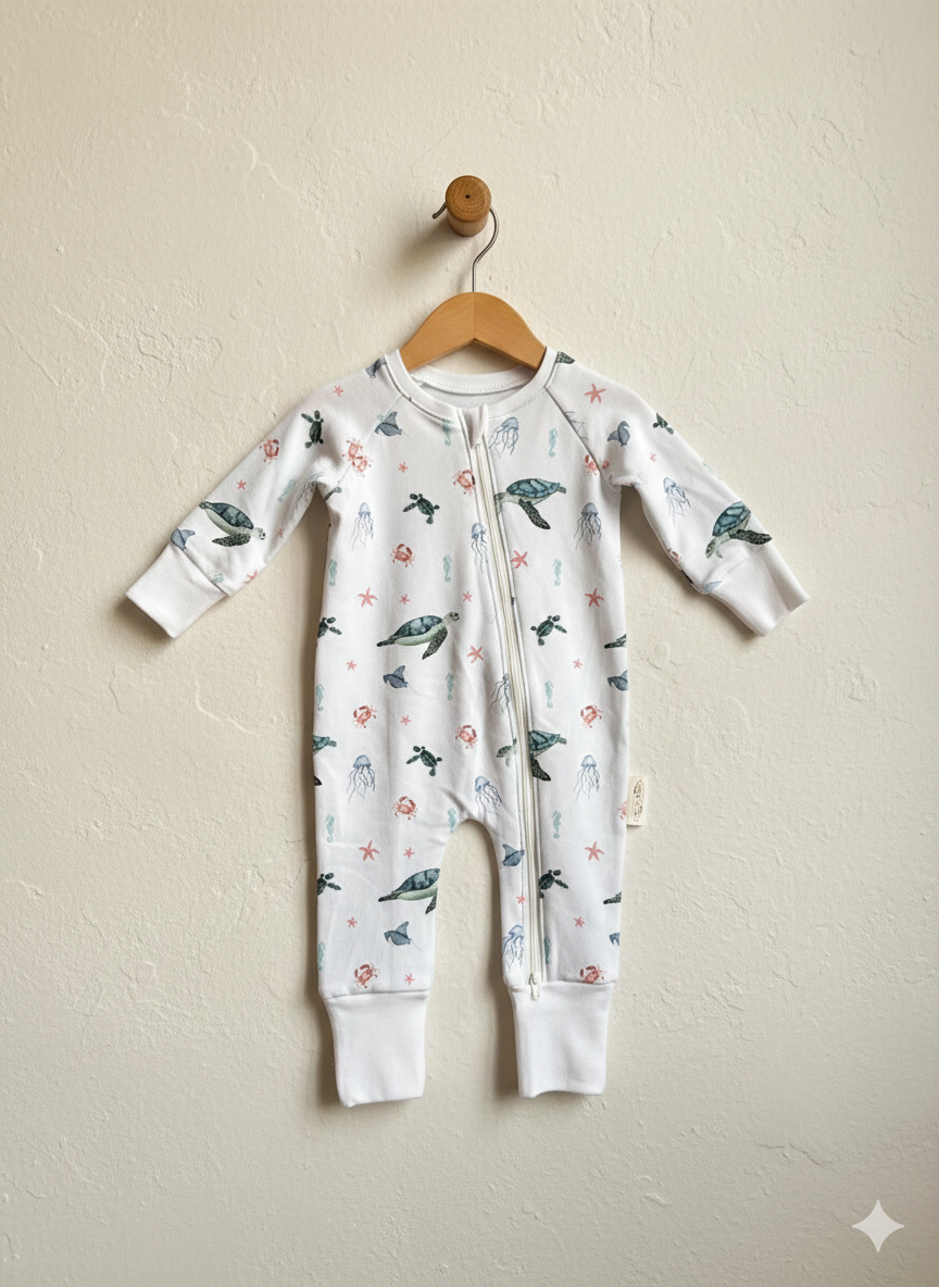 Turtle Tide Zippy Sleepsuits