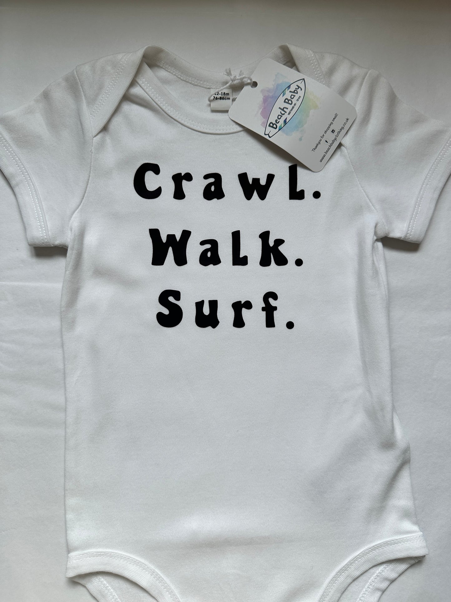 Beach Baby Vest - Crawl, Walk, Surf -