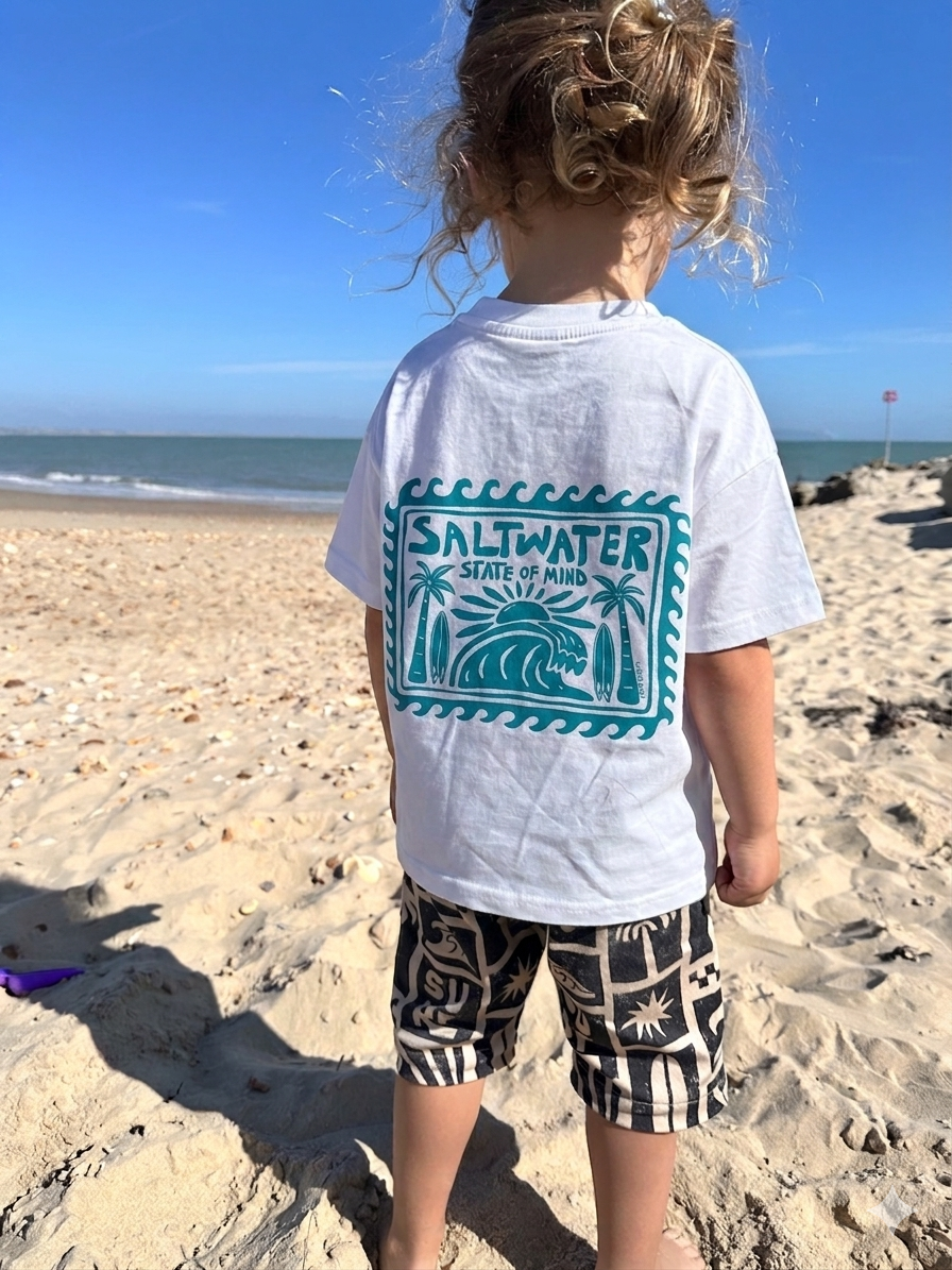 'Saltwater State of Mind' Oversized Organic Tee